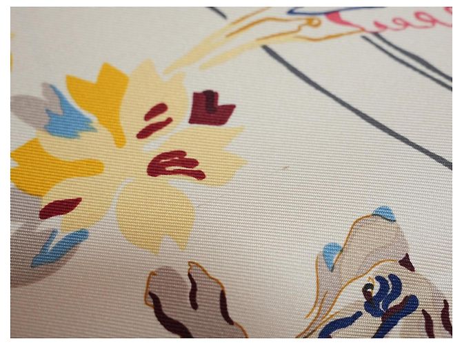 Hermès Sciarpa Hermes Emile et Une Nuit 90 cm seta crema beige Carre night animal 35" AUC57717_0702 - vista 14