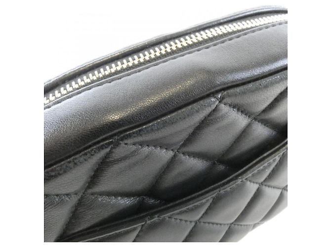 Borsa a tracolla Chanel in agnello nero - vista 4