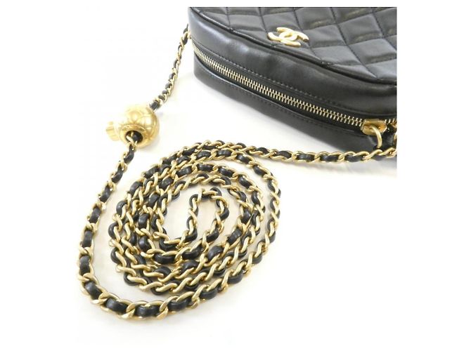 Borsa a tracolla Chanel in agnello nero - vista 5