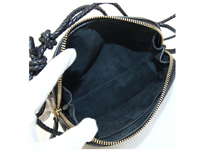 Mini borsa a tracolla in pelle nera Bottega Veneta Nero - vista 3