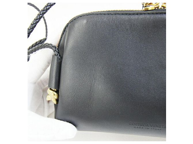 Mini borsa a tracolla in pelle nera Bottega Veneta Nero - vista 8