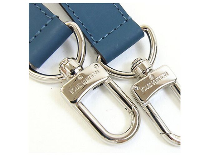Tracolla in pelle Epi Louis Vuitton Bianco Blu chiaro - vista 3