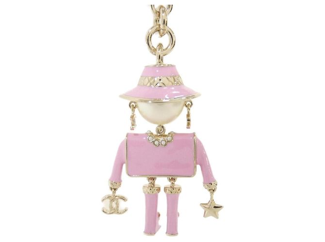 Portachiavi Chanel ABG014 Nero Rosa Bianco - vista 3