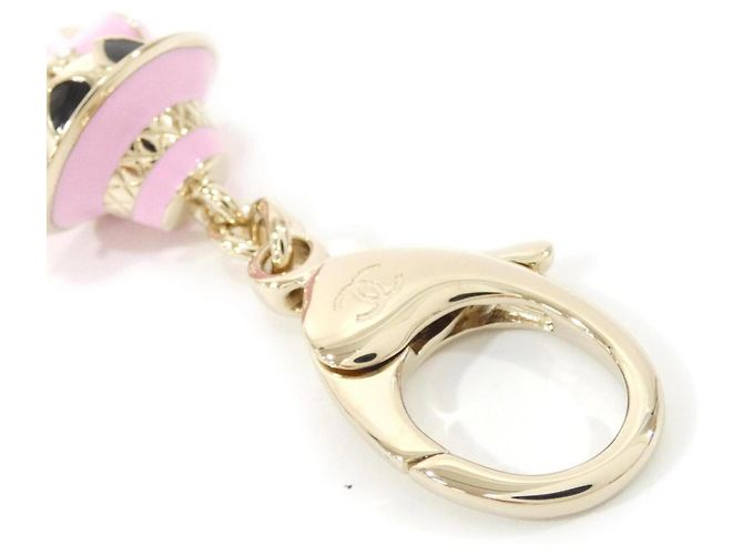 Portachiavi Chanel ABG014 Nero Rosa Bianco - vista 5