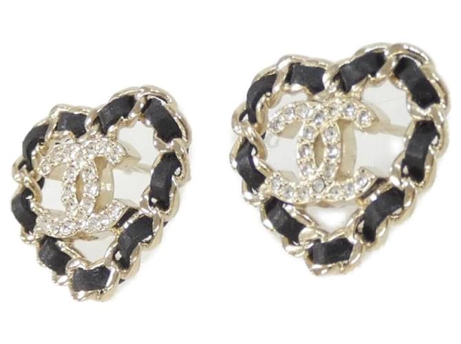 Orecchini Chanel Black and Gold Stud Nero D'oro - vista 2