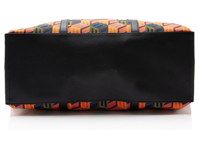 Borsa Tote MCM Cubic Monogram Jacquard Nero - vista 4