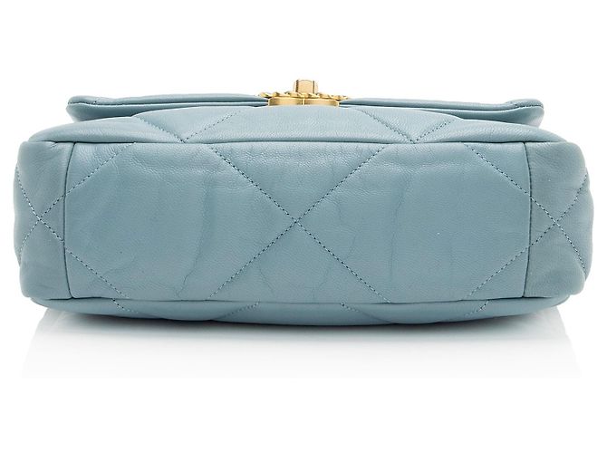 Gabrielle Borsa a tracolla Chanel Lambskin 19 Medium Flap Blu - vista 4