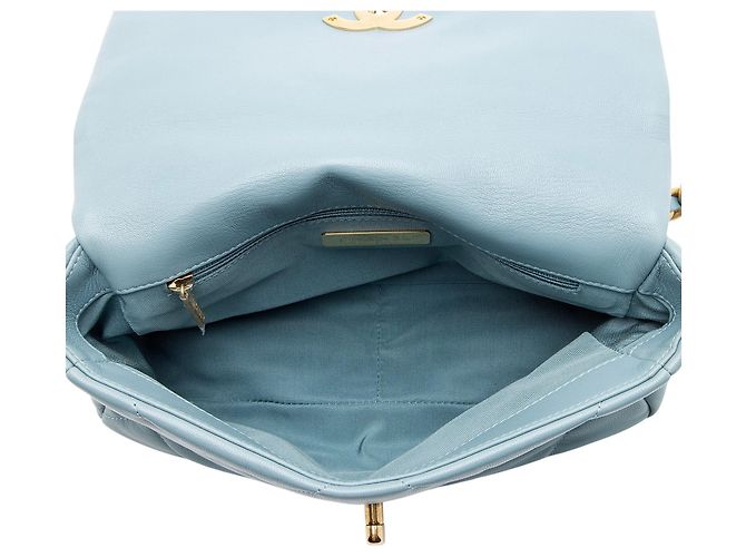 Gabrielle Borsa a tracolla Chanel Lambskin 19 Medium Flap Blu - vista 7