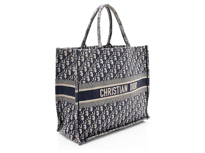 Tote Dior Oblique Large Blu - vista 2