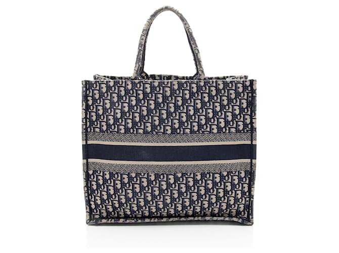 Tote Dior Oblique Large Blu - vista 3