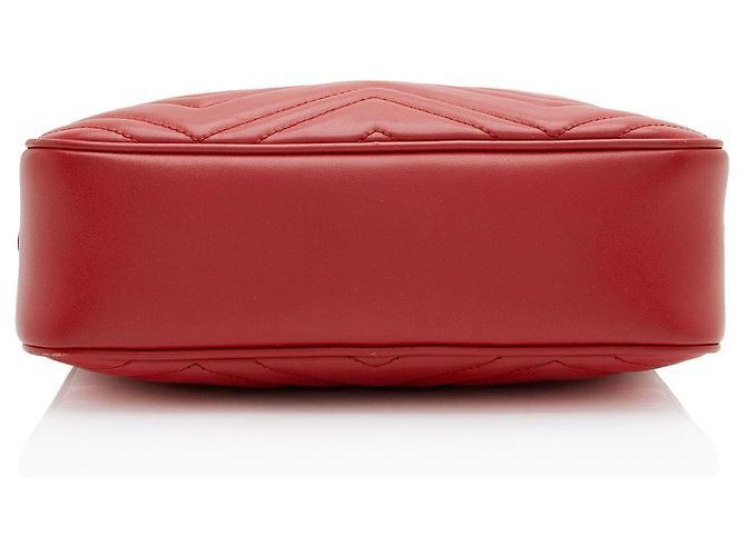Bolso de cámara pequeño Gucci Matelasse Leather GG Marmont Roja - vista 4