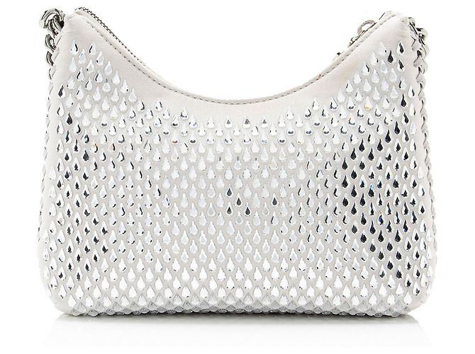 Stella Mc Cartney Borsa a tracolla mini Falabella in raso e cristalli Stella McCartney Grigio - vista 3