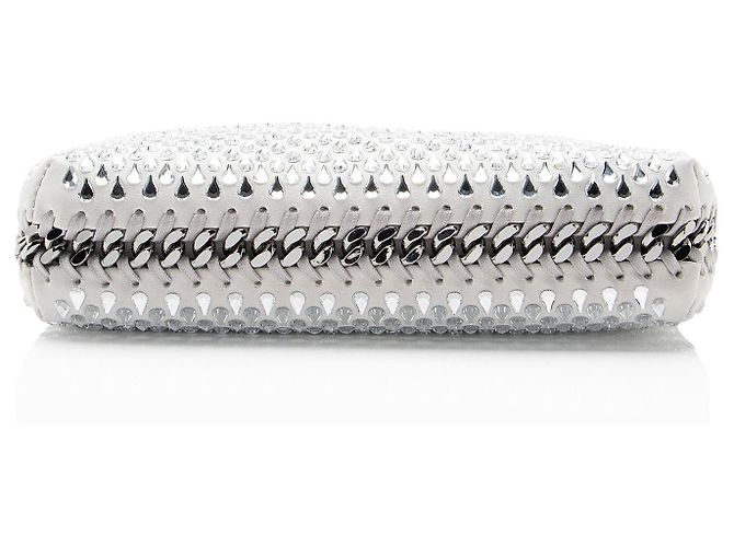 Stella Mc Cartney Borsa a tracolla mini Falabella in raso e cristalli Stella McCartney Grigio - vista 4