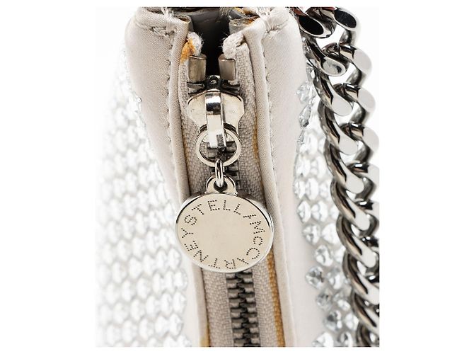 Stella Mc Cartney Borsa a tracolla mini Falabella in raso e cristalli Stella McCartney Grigio - vista 8