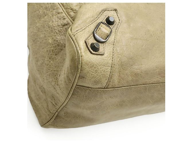 Borsa Tote Balenciaga Classic Leather Marrone Beige - vista 3