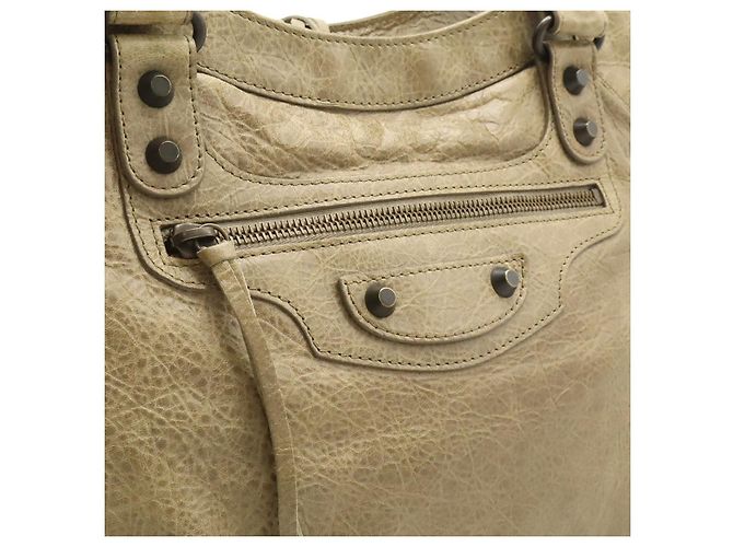 Borsa Tote Balenciaga Classic Leather Marrone Beige - vista 8