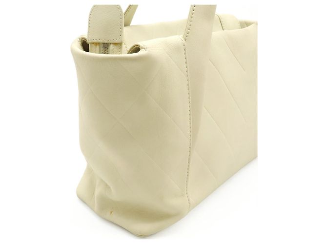 Chanel V Stitch Ledertasche Weiß - Ansicht 4