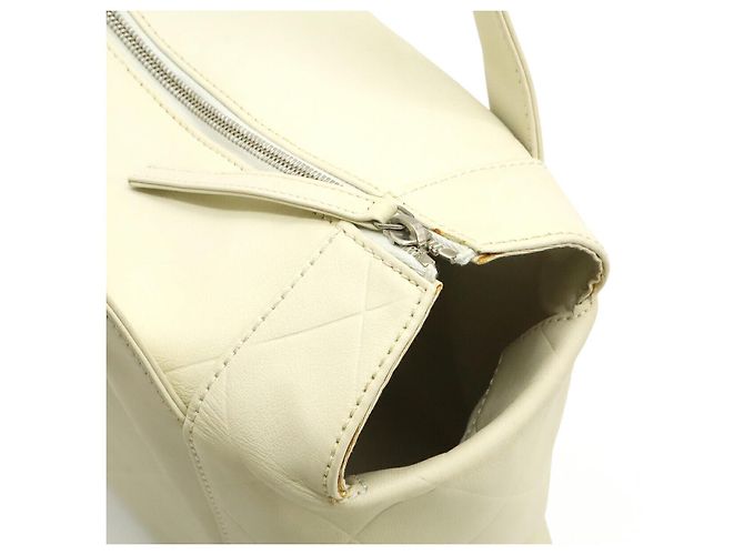 Chanel V Stitch Ledertasche Weiß - Ansicht 6