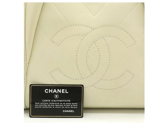 Chanel V Stitch Ledertasche Weiß - Ansicht 9