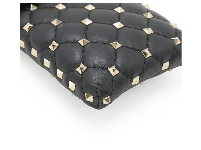 Borsa a tracolla per telefono in pelle Rockstud Valentino Garavani Nero - vista 3