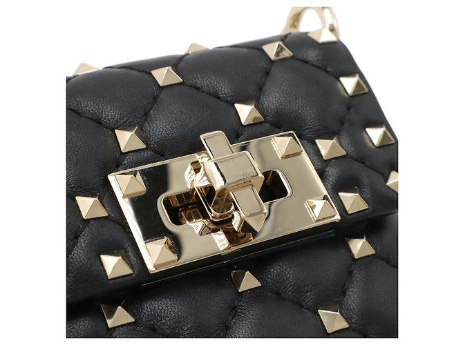 Borsa a tracolla per telefono in pelle Rockstud Valentino Garavani Nero - vista 4
