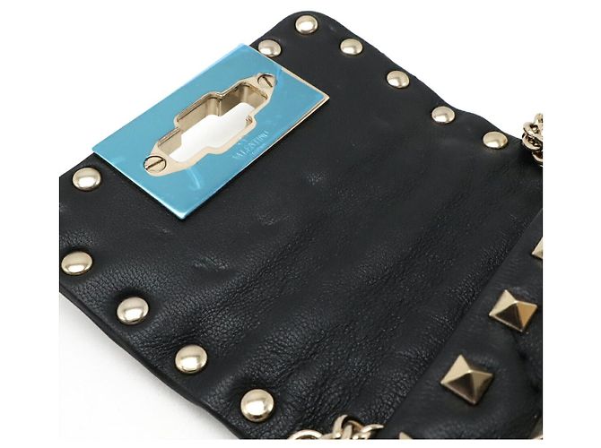 Borsa a tracolla per telefono in pelle Rockstud Valentino Garavani Nero - vista 8