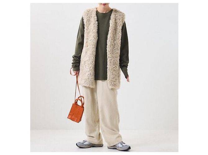Autre Marque Chaleco de piel sintética FREAK'S STORE 22AW WEB Limited Beige - vista 3