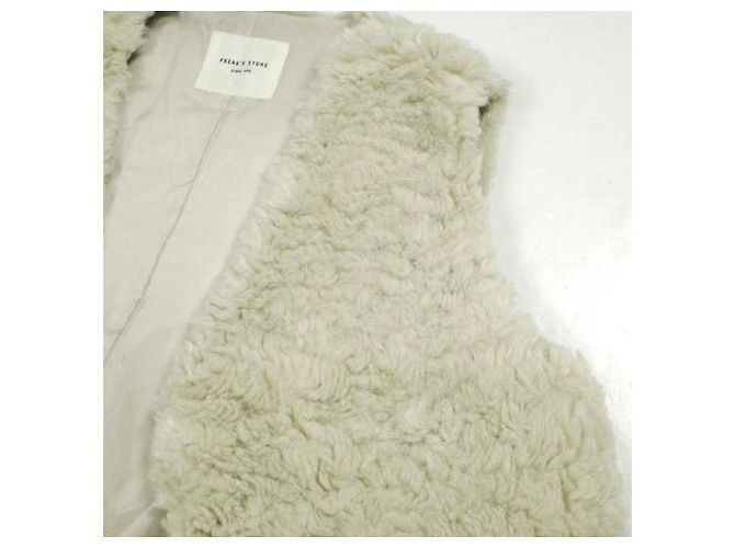 Autre Marque Chaleco de piel sintética FREAK'S STORE 22AW WEB Limited Beige - vista 5