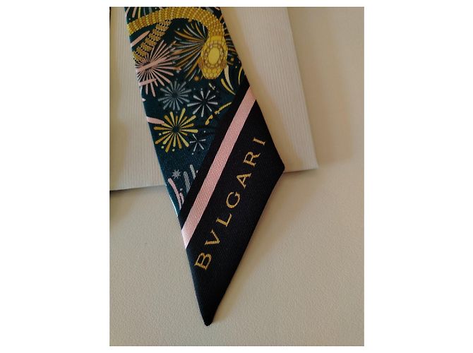 Bulgari Bvlgari Serpenti Seidentuch Schwarz Pink Weiß Bordeaux - Ansicht 4