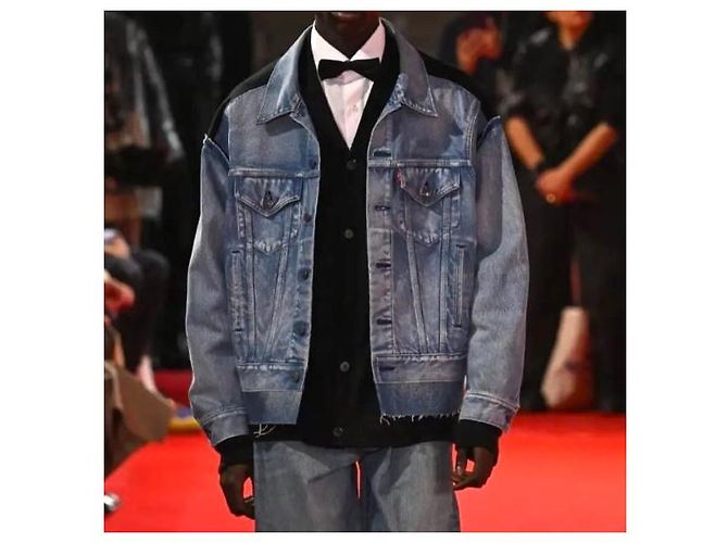 JUNYA WATANABE MAN COMME des GARÇONS Levi's Chaqueta de denim de algodón Azul - vista 3