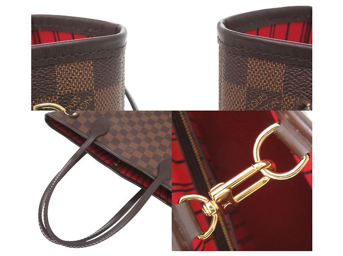 Borsa Louis Vuitton Neverfull PM Fuschia Damier ebene - vista 7