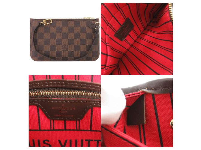 Borsa Louis Vuitton Neverfull PM Fuschia Damier ebene - vista 9
