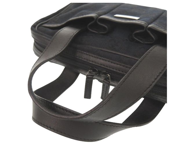Mini borsa nera in tela GG Gucci Nero - vista 5