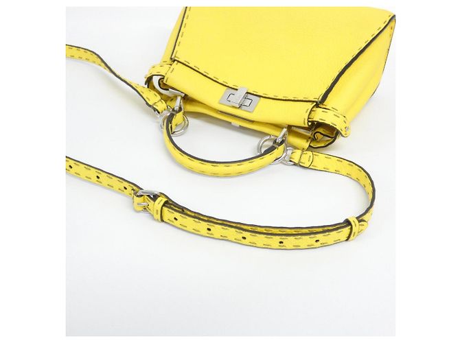 Borsa Fendi SELLERIA Peekaboo Mini Giallo - vista 5