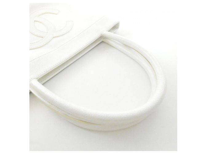 Borsa in pelle di vitello granulata Chanel Bianco - vista 5
