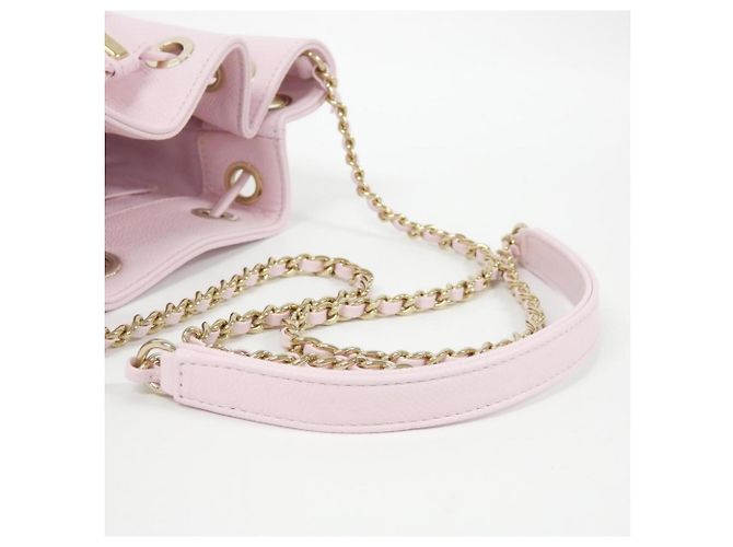 Borsa a tracolla Chanel AS2353 in pelle di vitello martellata rosa - vista 5