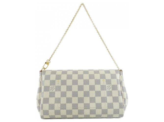 Borsa a tracolla Louis Vuitton Damier Azur Favorite MM Bianco Blu - vista 2
