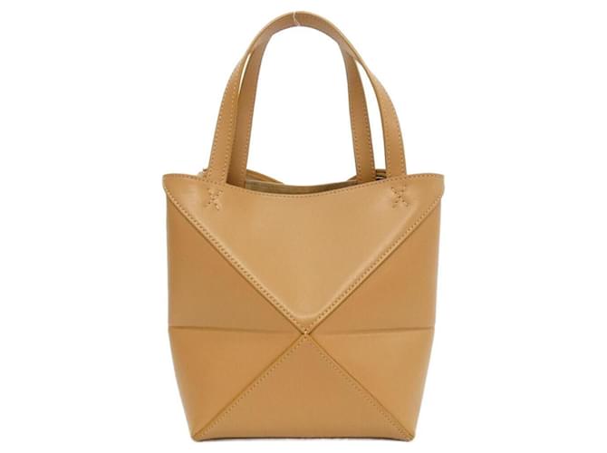 Borsa Tote Mini Loewe Puzzle Fold Beige - vista 2