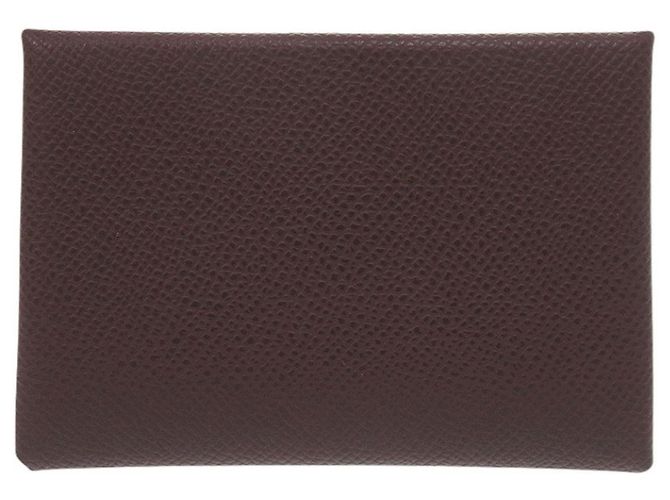 Tarjetero Hermès Calvi Duo en piel Epsom Castaño - vista 3