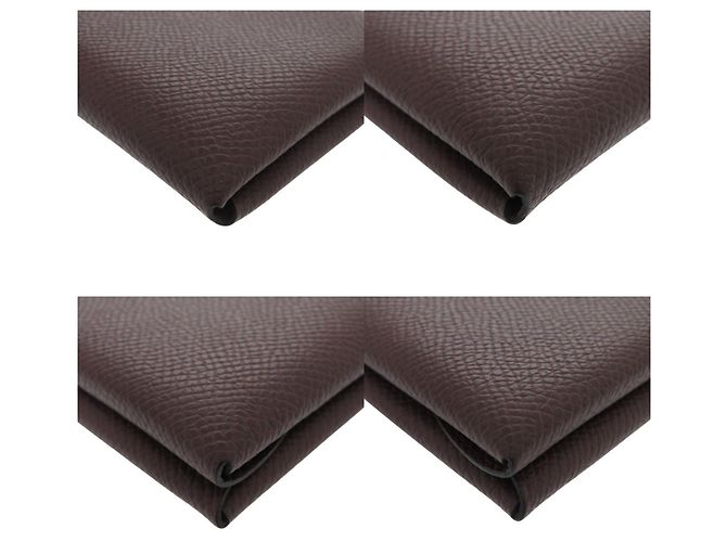 Tarjetero Hermès Calvi Duo en piel Epsom Castaño - vista 4