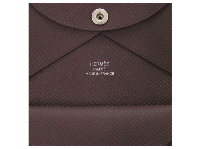 Tarjetero Hermès Calvi Duo en piel Epsom Castaño - vista 7