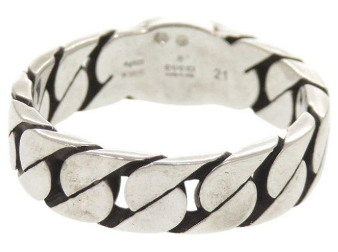 Gucci Interlocking G Ring aus Sterlingsilber 925 mit rosa Band Pink - Ansicht 3
