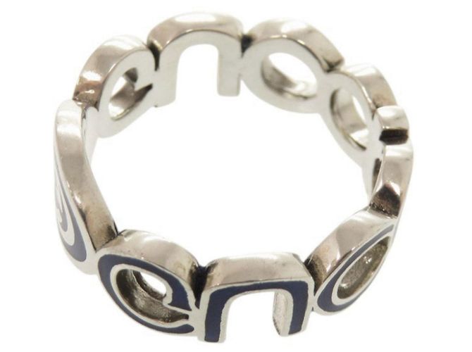 Anello blu in argento sterling 925 con G intrecciato di Gucci - vista 8