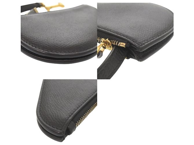 Monedero de cuero negro Saddle de Christian Dior - vista 10