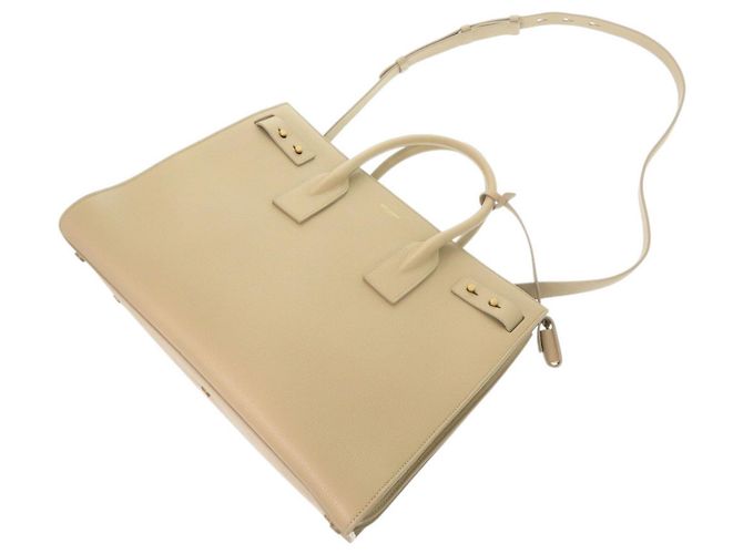 Borsa Yves Saint Laurent Sac de Jour Medium Beige - vista 7