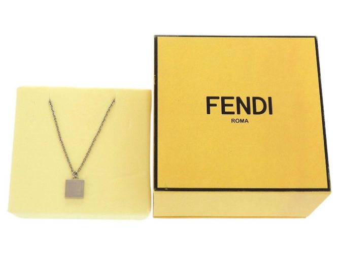 Collana quadrata con logo FF Fendi Argento - vista 2
