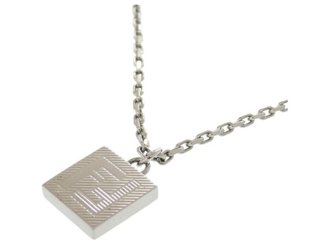Collana quadrata con logo FF Fendi Argento - vista 7