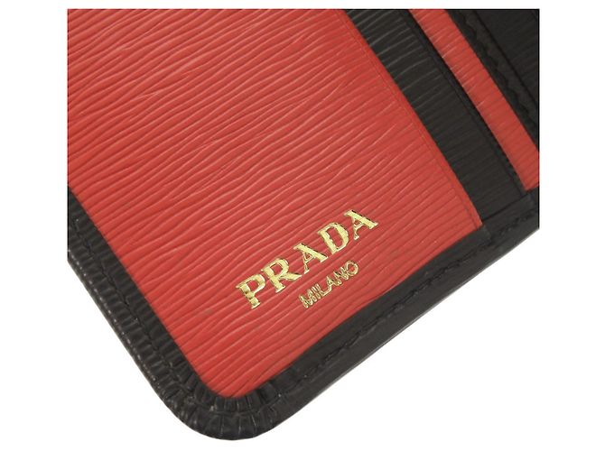 Prada Logo Vitello Move Leather Black Bi-fold Wallet - view 8