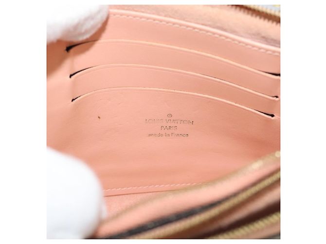 Louis Vuitton Double Zip Pochette Damier Ebene Marrone - vista 6