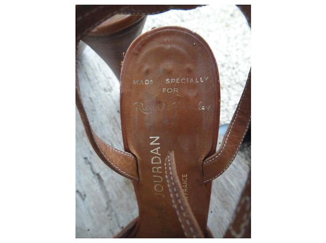 Charles Jourdan Vintage-Sandaletten mit Absatz Braun - Ansicht 8
